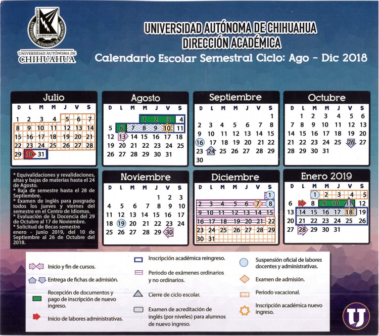 Calendario Escolar Facultad de Economía Internacional